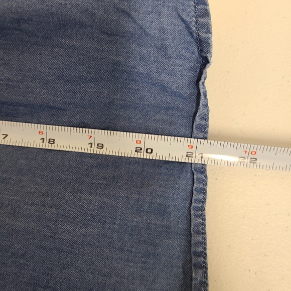 J Crew Chambray Off Shoulder Top size large Jean Denim - Picture 9 of 9